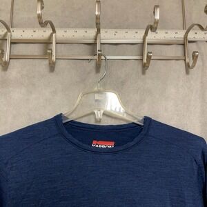 Karbon Shirt Men's L Blue Merino Wool Crew Neck Tee Active Layering Performance